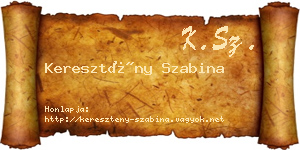 Keresztény Szabina névjegykártya