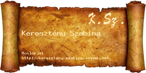 Keresztény Szabina névjegykártya