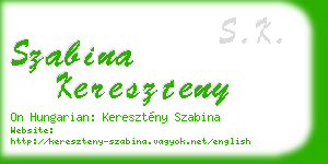 szabina kereszteny business card