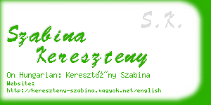 szabina kereszteny business card